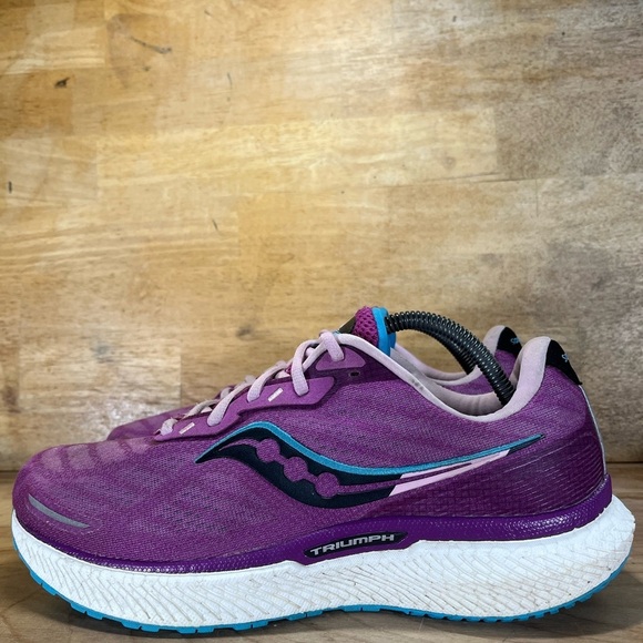 Saucony Triumph 19 Womens Sz 11.5 Running Shoes Sneakers Razzle Blaze S10678-30 - Picture 4 of 12